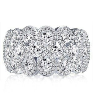 Italo Unique Anniversary Ring Sterling Silver Wedding Band For Her