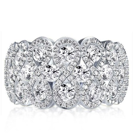 Italo Unique Anniversary Ring Sterling Silver Wedding Band For Her