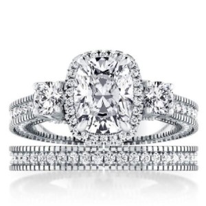 Halo Three Stone Bridal Set (5.29 CT. TW.)
