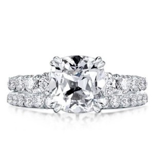Classic Double Prong Cushion Cut Bridal Set