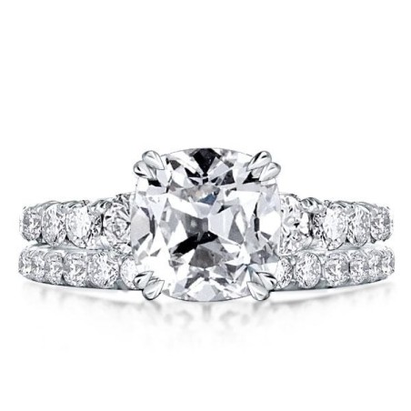 Classic Double Prong Cushion Cut Bridal Set