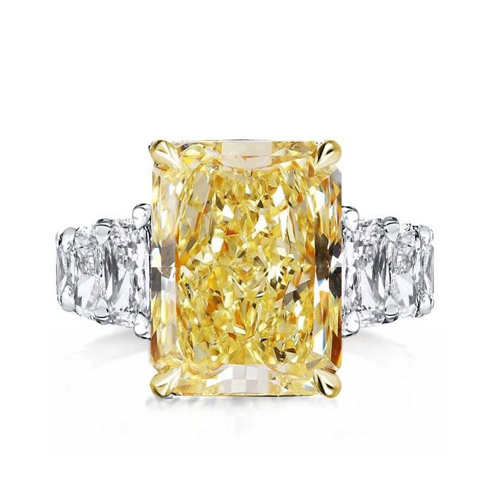 Yellow Radiant Eternity Two Tone Engagement Ring