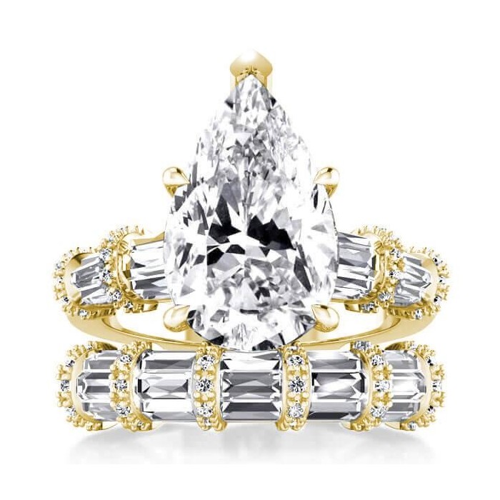 Golden Ribbon Design Pear Bridal Set