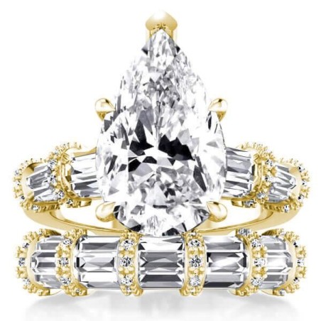 Golden Ribbon Design Pear Bridal Set