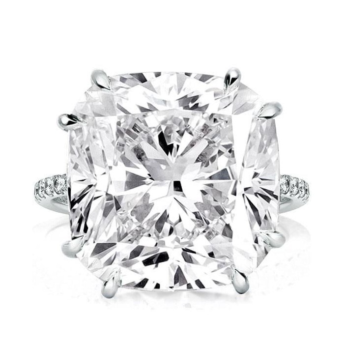 Double Prong Cushion Cut Engagement Ring