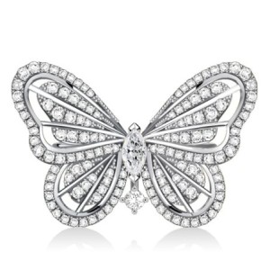 Dancing Butterfly White Sapphire Engagement Ring For Women
