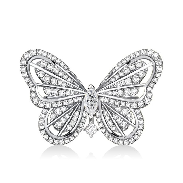 Dancing Butterfly White Sapphire Engagement Ring For Women