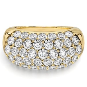 Italo Golden Micro Pave Half Eternity Band For Women Cocktail Rings
