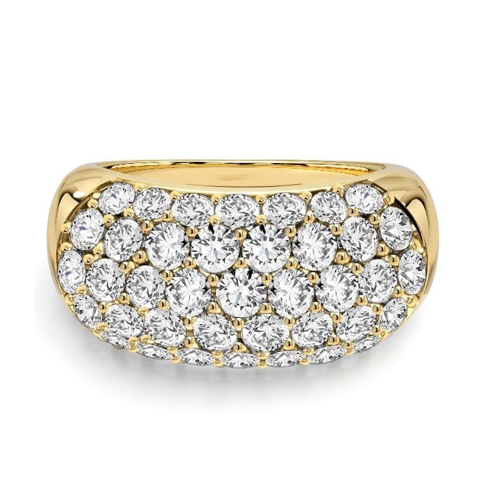 Italo Golden Micro Pave Half Eternity Band For Women Cocktail Rings