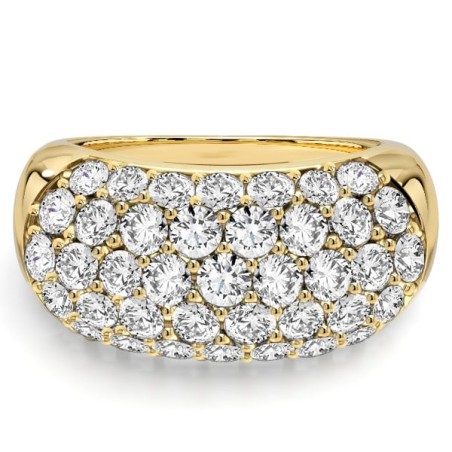 Italo Golden Micro Pave Half Eternity Band For Women Cocktail Rings