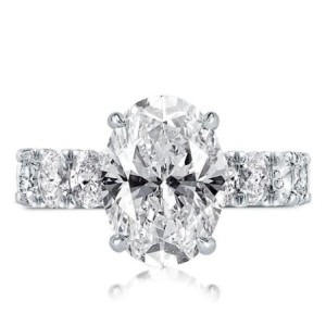 Italo Oval Hidden Halo Created White Sapphire Engagement Ring