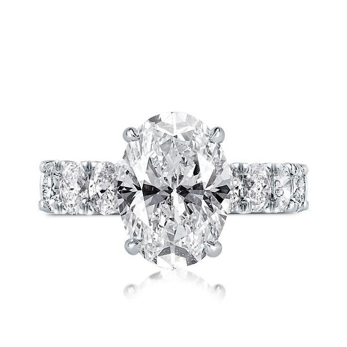 Italo Oval Hidden Halo Created White Sapphire Engagement Ring