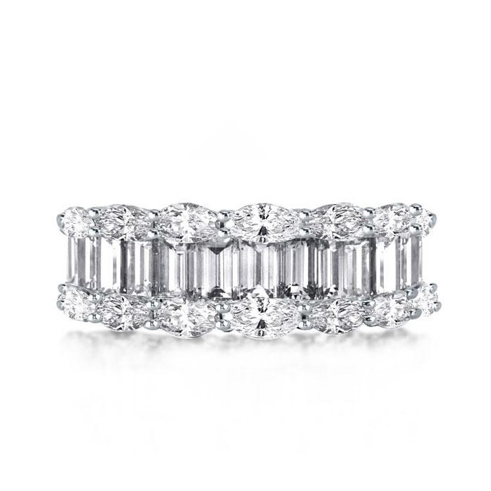 Half Eternity Marquise & Emerald Cut Wedding Band