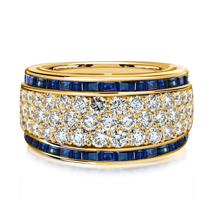 Italo Golden Micro Pave Wedding Band Anniversary Rings For Women