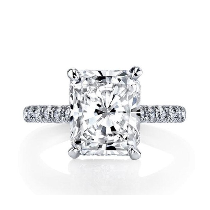 Italo Radiant Solitaire Created White Sapphire Engagement Ring