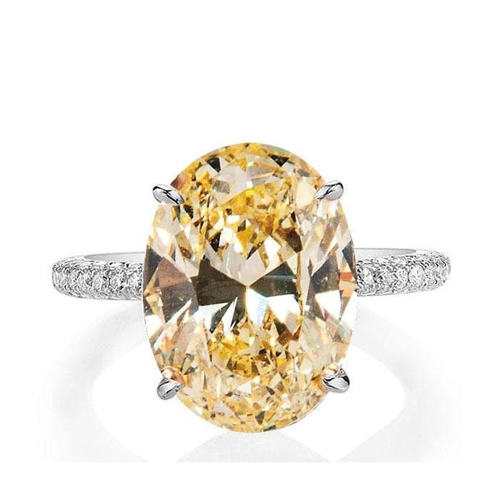 Italo Oval Created Champagne Sapphire Engagement Ring