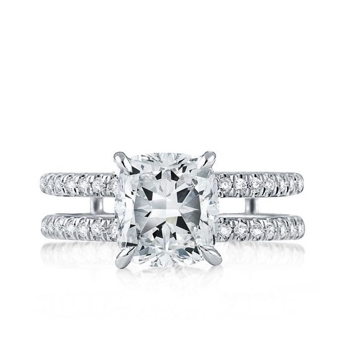 Italo Double Row Created White Sapphire Engagement Ring