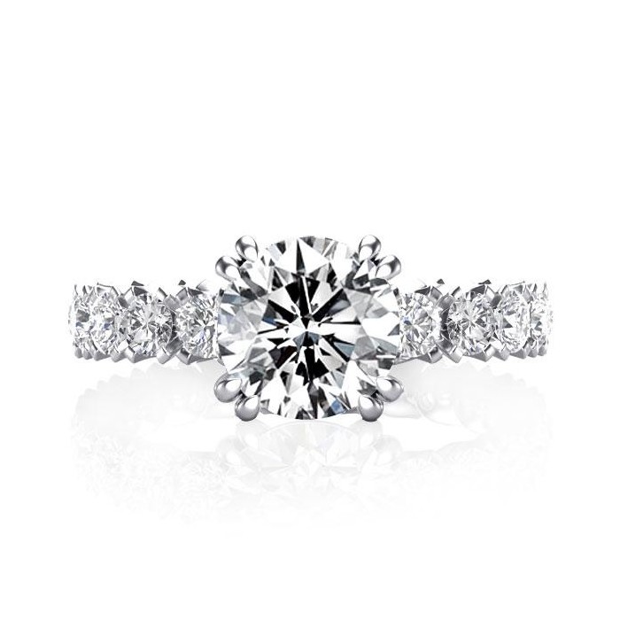 Double Prong Eternity Engagement Ring