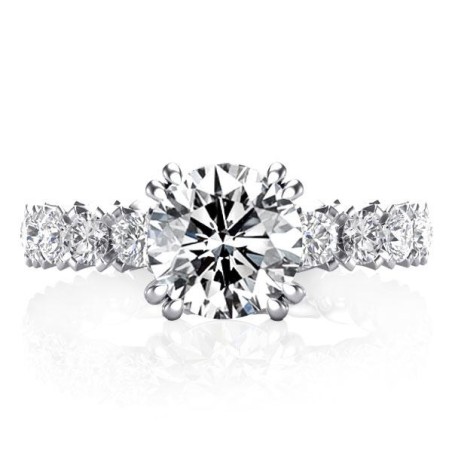 Double Prong Eternity Engagement Ring