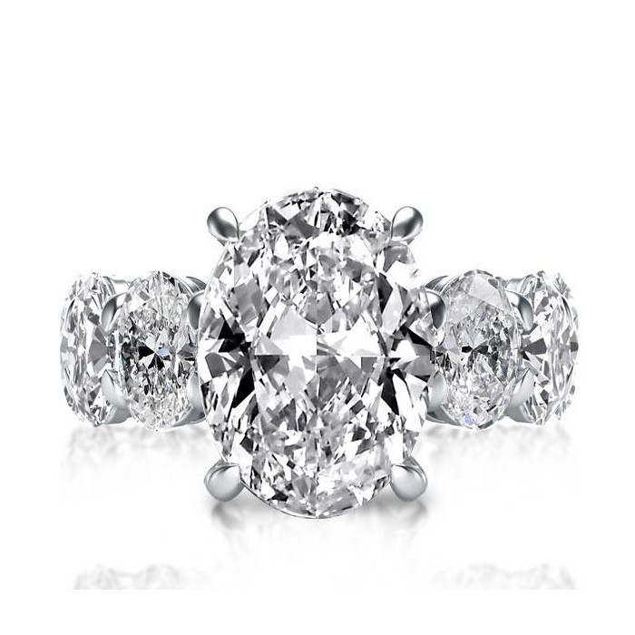 Italo Oval Eternity Created White Sapphire Engagement Ring