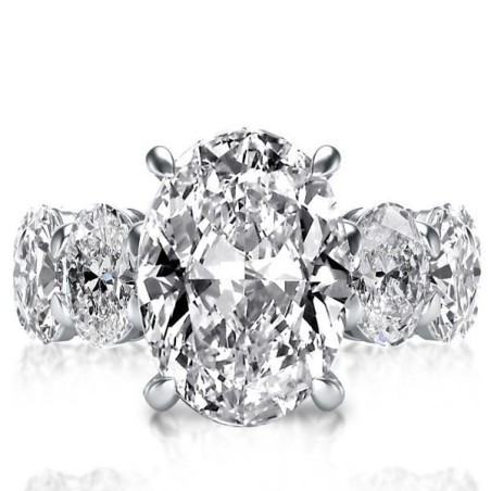 Italo Oval Eternity Created White Sapphire Engagement Ring