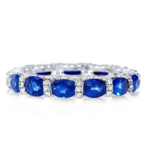 Italo Oval Created Sapphire Wedding Band(3.25 CT. TW.)