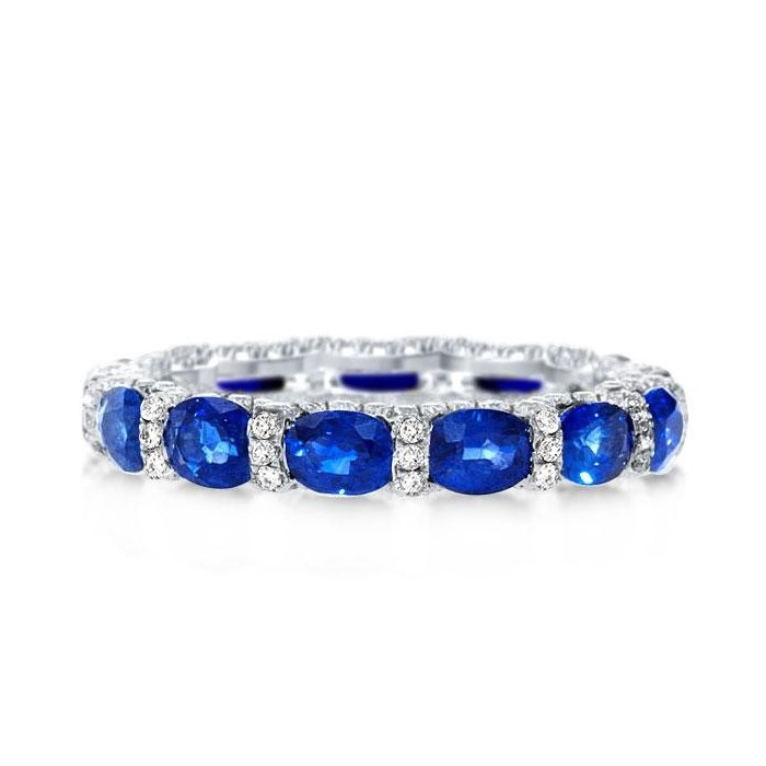 Italo Oval Created Sapphire Wedding Band(3.25 CT. TW.)
