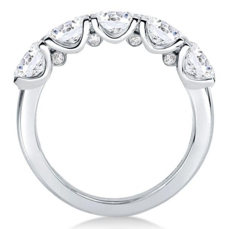 Five Stone East West Half Eterntiy Oval Wedding Band (3.15 CT. TW.)