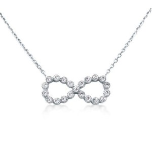 Infinite Design Halo Round Cut Womens Pendant Necklace