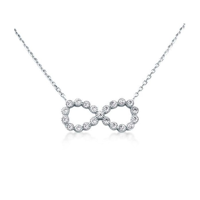 Infinite Design Halo Round Cut Womens Pendant Necklace