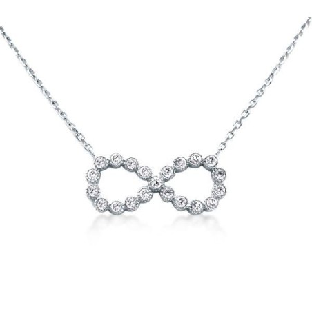 Infinite Design Halo Round Cut Womens Pendant Necklace