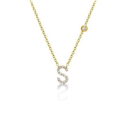 Round Cut Initial With Bezel Necklace