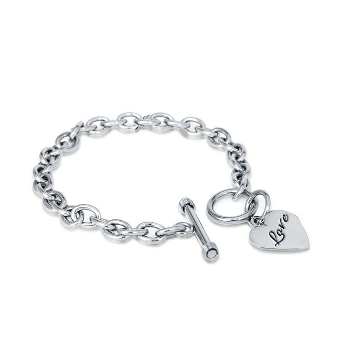 Personalized Name Charm Bracelet in Silver