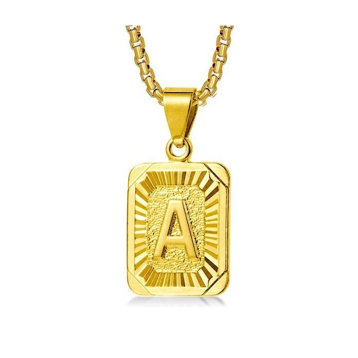 14K Gold Plated Initials Pendant Necklace