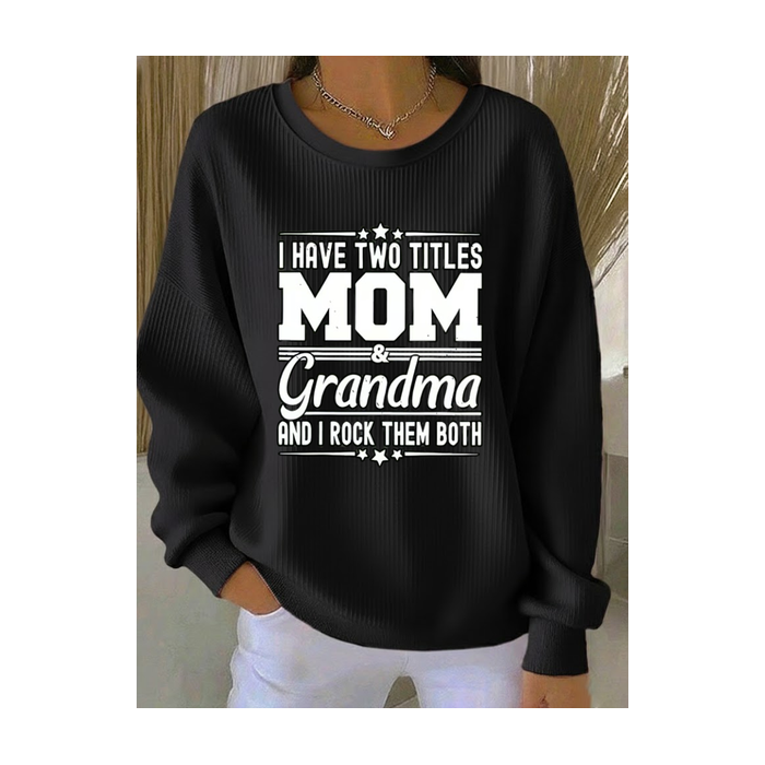 Women Text Letters Crew Neck Printing Casual Spring/Fall Long Sleeve Sweatshirt