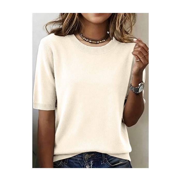 Loose Plain Street Split Joint Sweater