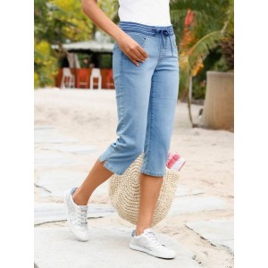 Loose Plain Denim Casual Jeans