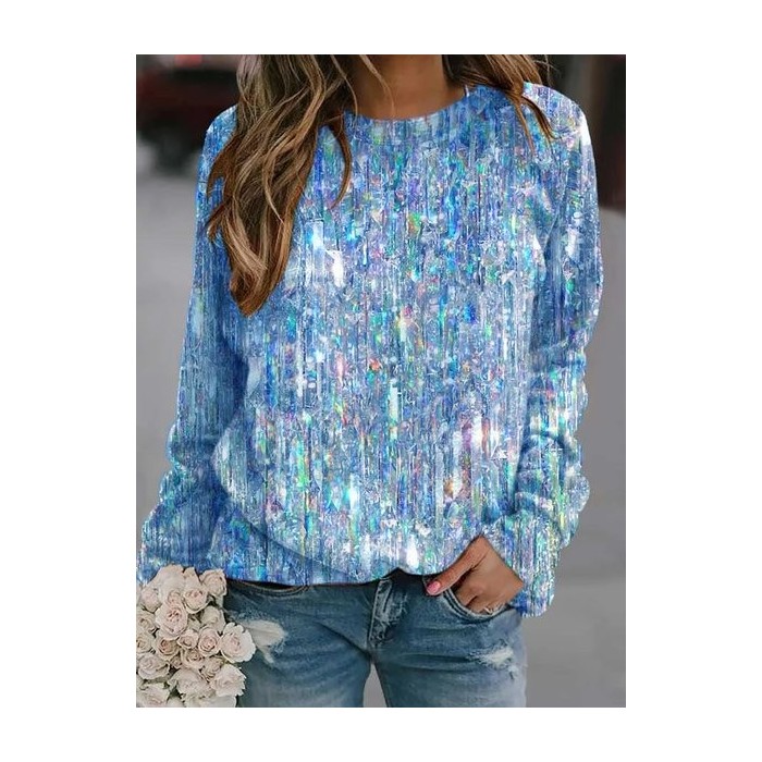 Loose Casual Plain Crew Neck Sweatshirt