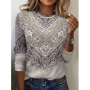 Crew Neck Casual Loose Knitted T-Shirt