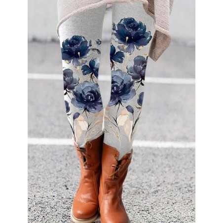 Women's H-Line Slim Fit Pants Daily Going Out Pants Casual Printing Jersey Floral All Season Pants