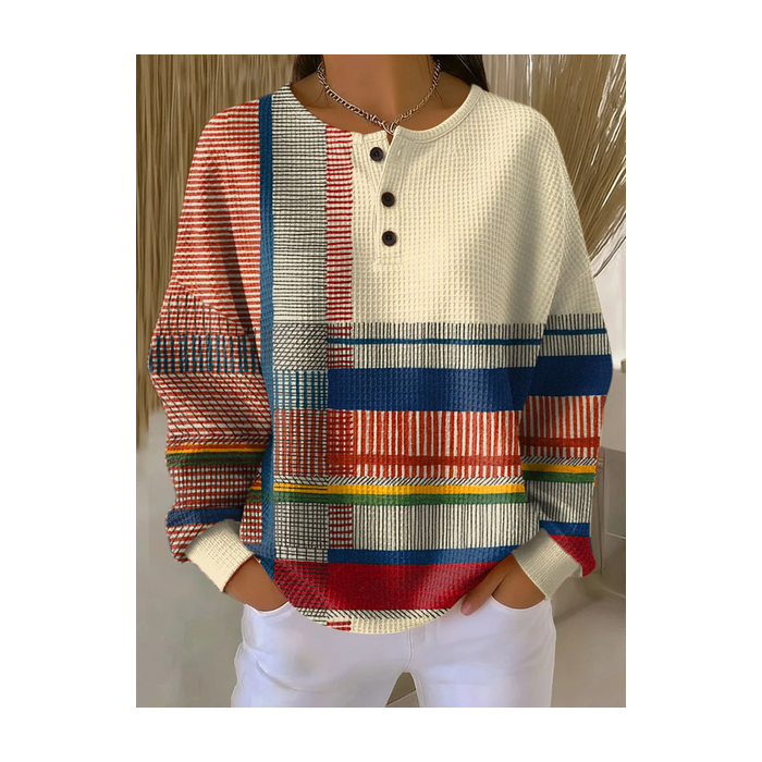 Women Abstract Crew Neck Printing Casual Spring/Fall Long Sleeve Sweatshirt