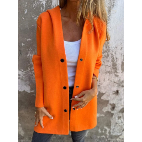 Women's Spring/Fall Outerwear Casual Plain Long Sleeve Hoodie Jacket