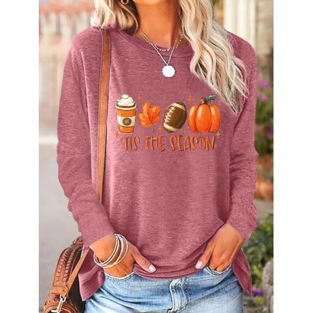 Women's Long Sleeve Blouse Spring/Fall Halloween Jersey Crew Neck Daily Going Out Casual Top