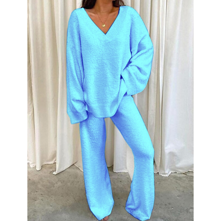 Women's Floral Daily Going Out Two Piece Set Long Sleeve Casual Spring/Fall Top With Pants Matching Set