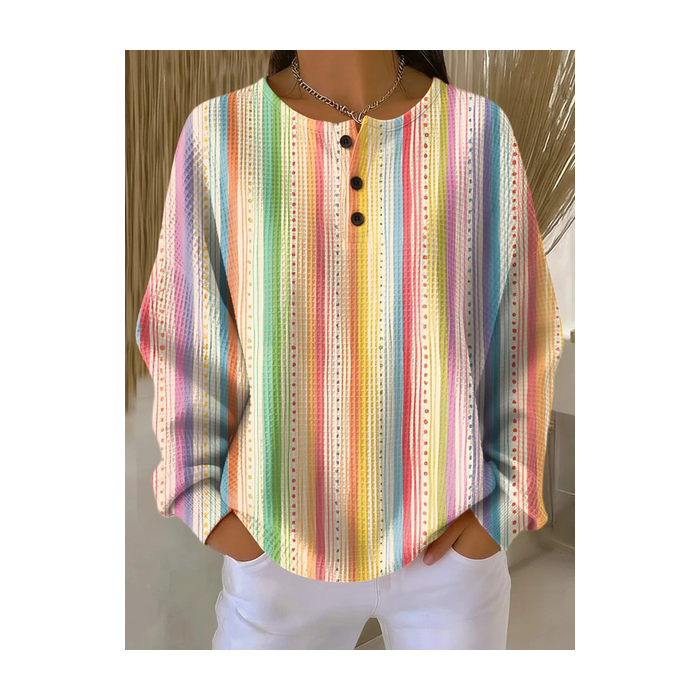 Women Abstract Crew Neck Printing Casual Spring/Fall Long Sleeve Sweatshirt