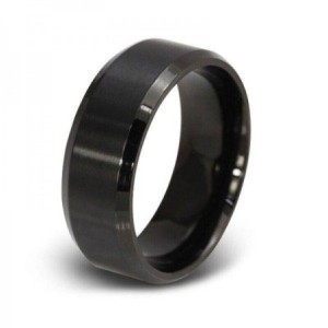 Italo 8 MM Black Tungsten Wedding Band For Men