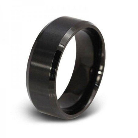 Italo 8 MM Black Tungsten Wedding Band For Men
