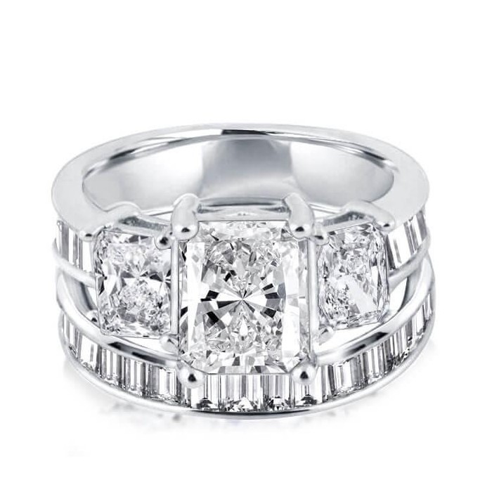 Three Stone Bridal Set (7.01 CT. TW.)