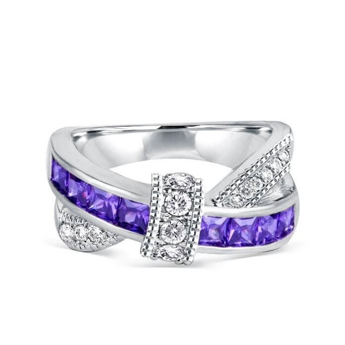 Italo Knot Created Amethyst Wedding Band (1.04 CT. TW.)