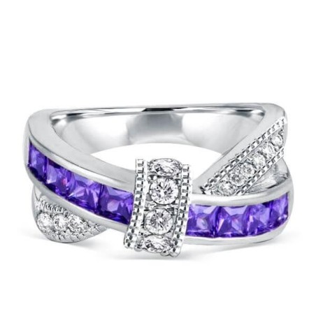 Italo Knot Created Amethyst Wedding Band (1.04 CT. TW.)
